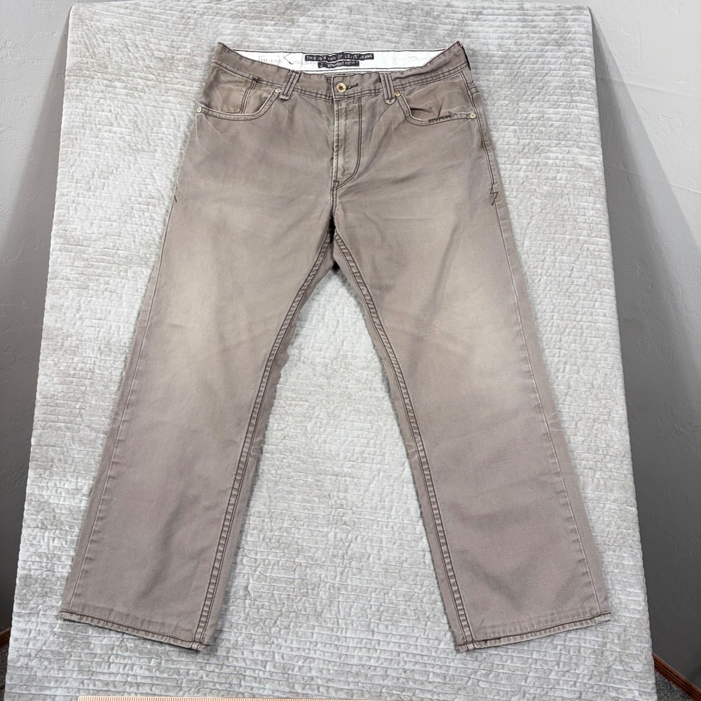Levis 559 Relaxed Straight Fit Jeans Mens‎ 36x34 Taupe Brown Vintage Denim Pants